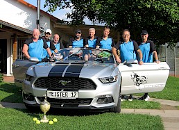 Meistermannschaft Herren 50: Roland Schmid, Jürgen Oster, Wilhelm Dauser, Friedrich Lorenz, Werner Rosner, Rudi Crois, Norbert Schmitt und Mannschaftsführer Herbert Rauer.