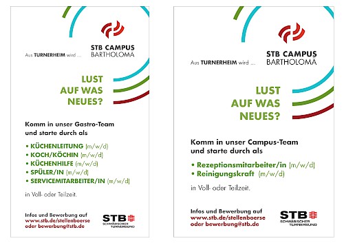 Stellenausschreibung im Turnerheim Bartholomä